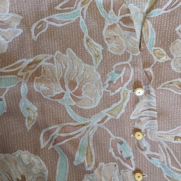 Stunning floral vintage button down shirt, short sleeve, Jouve, size 8 US - Picture 10 of 14